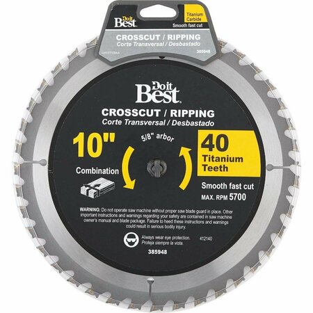 ALL-SOURCE Professional 10 In. 40-Tooth Crosscut/Ripping Circular Saw Blade 415771DB